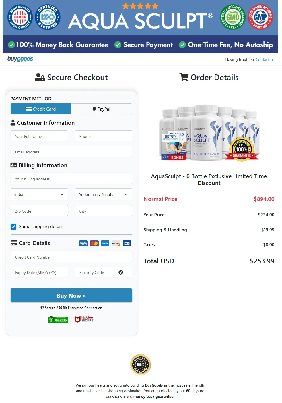 AquaSculpt order